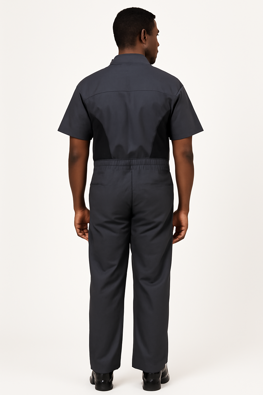 Notched Collar Half Sleeve Dungaree