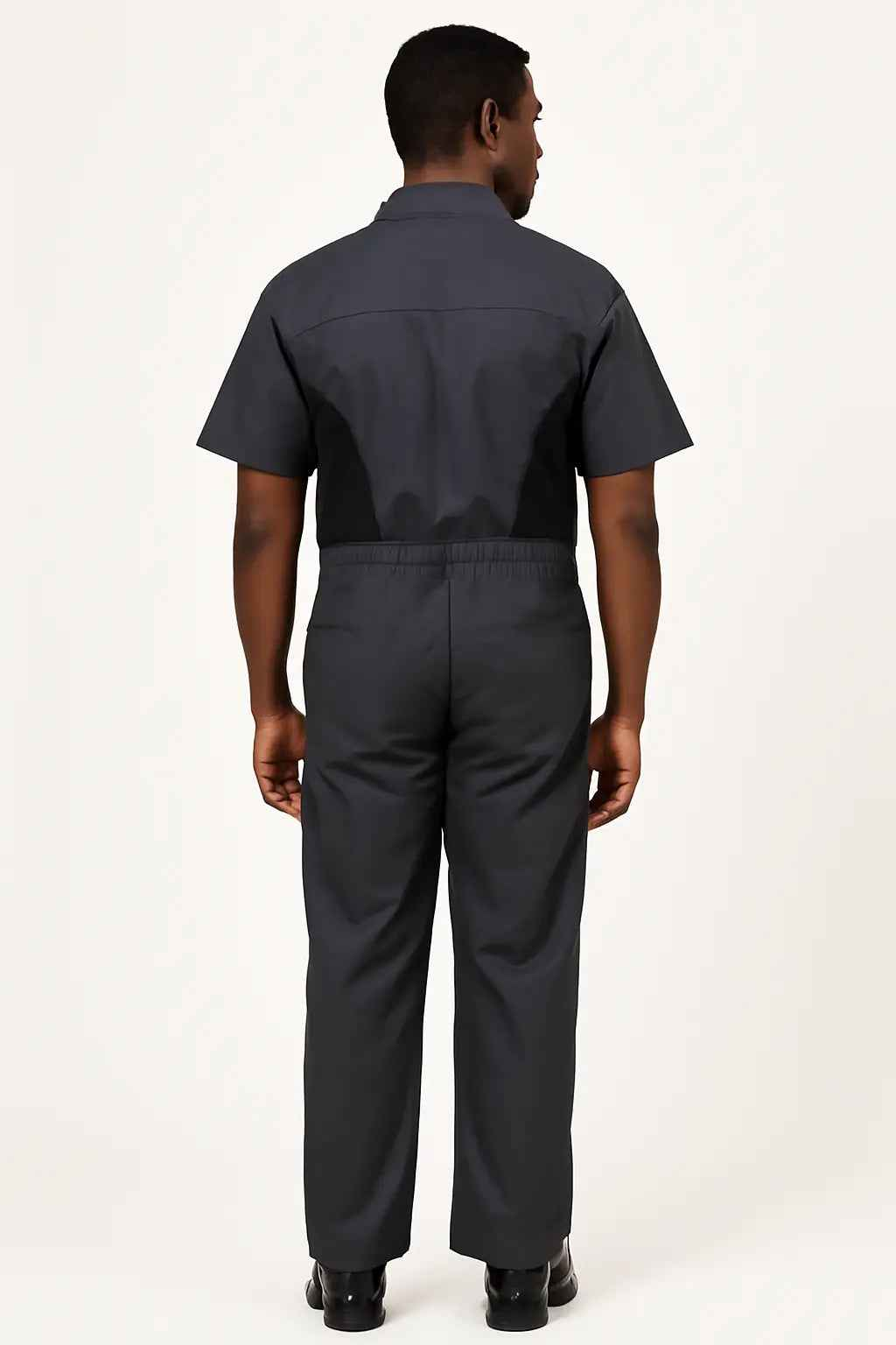 Notched Collar Half Sleeve Dungaree