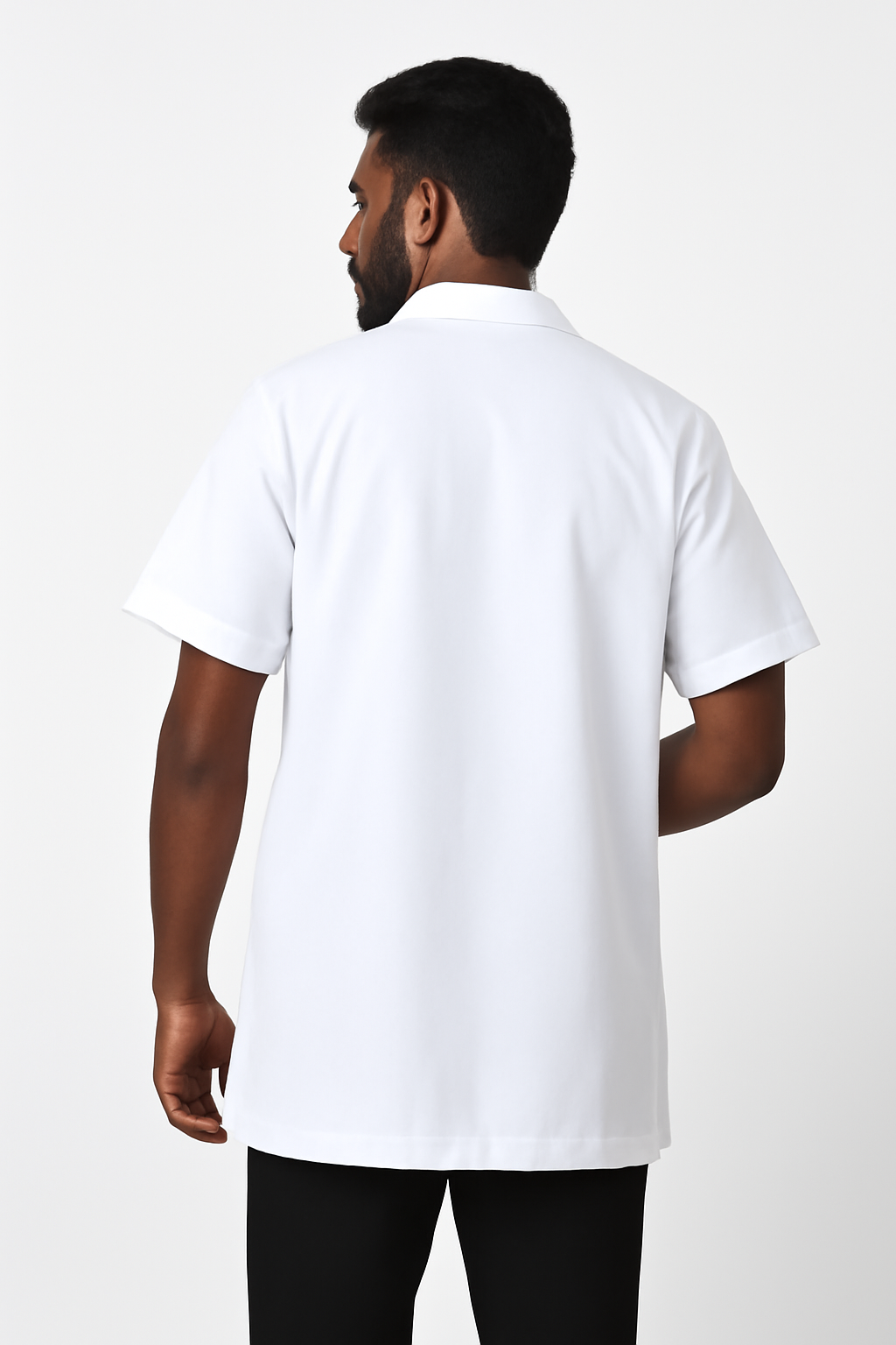 Lapel Notch Long Lab Coat