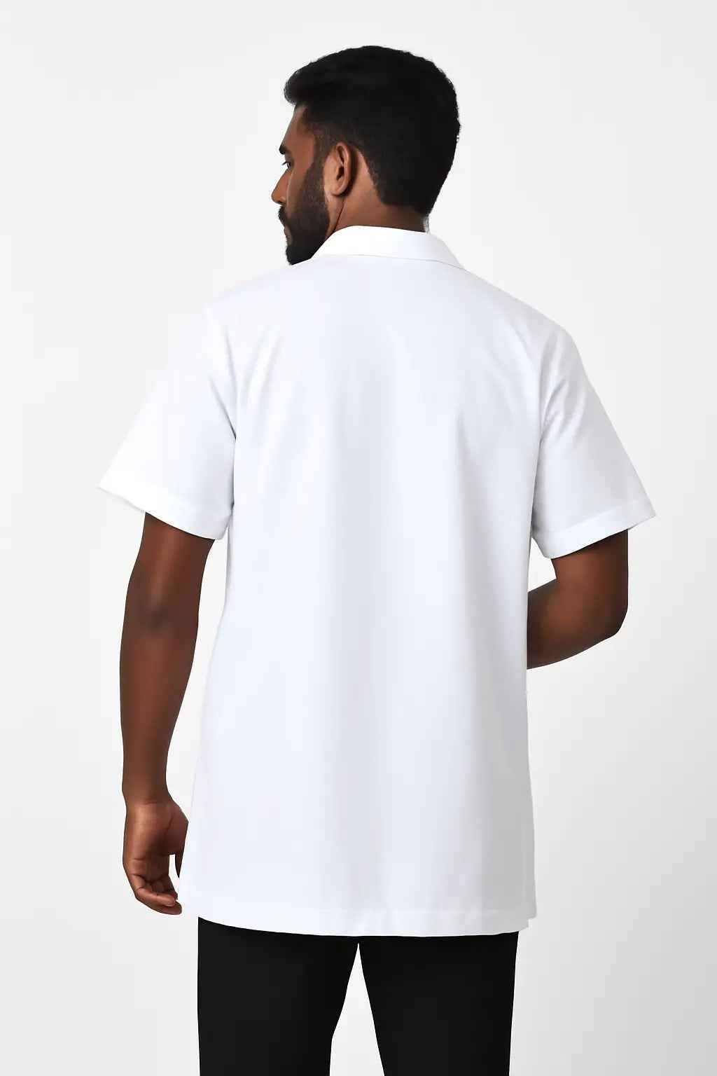 Lapel Notch Long Lab Coat