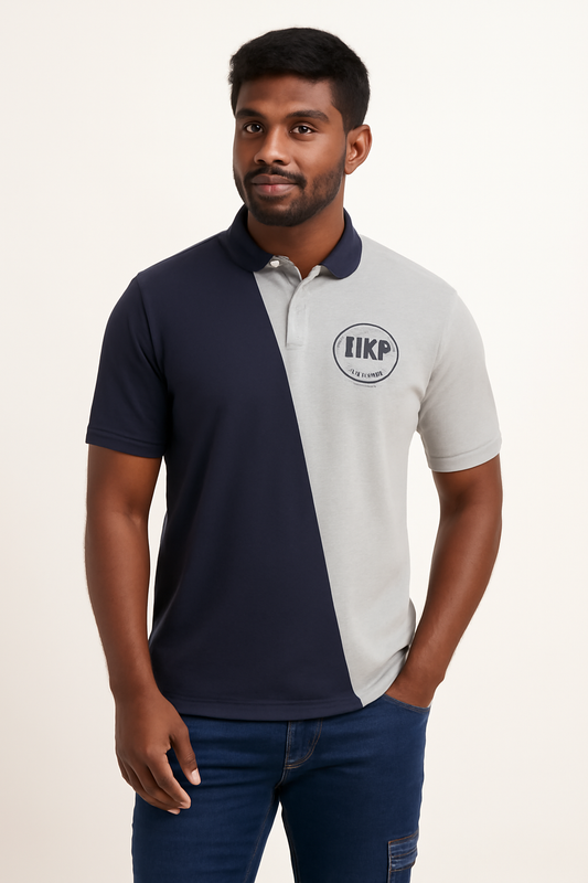 Cross Panel Cut Designer t-shirt with Front Zip