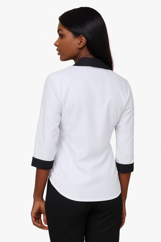 Classic White Shirt With Black Trims